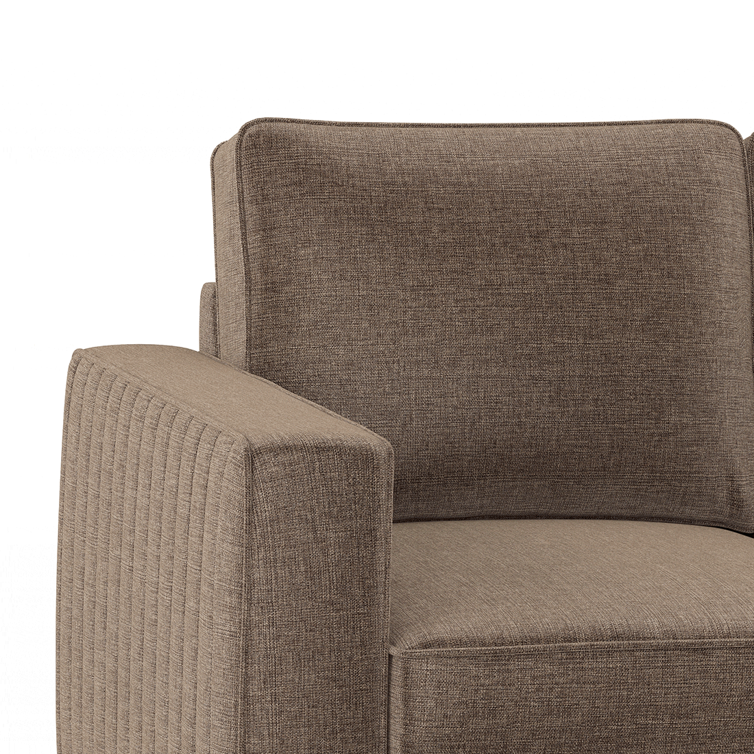 Apollo Neo 3 Seater Fabric Sofa in Mocha Brown Colour (Back Height : Regular, Cushion Type : Soft)