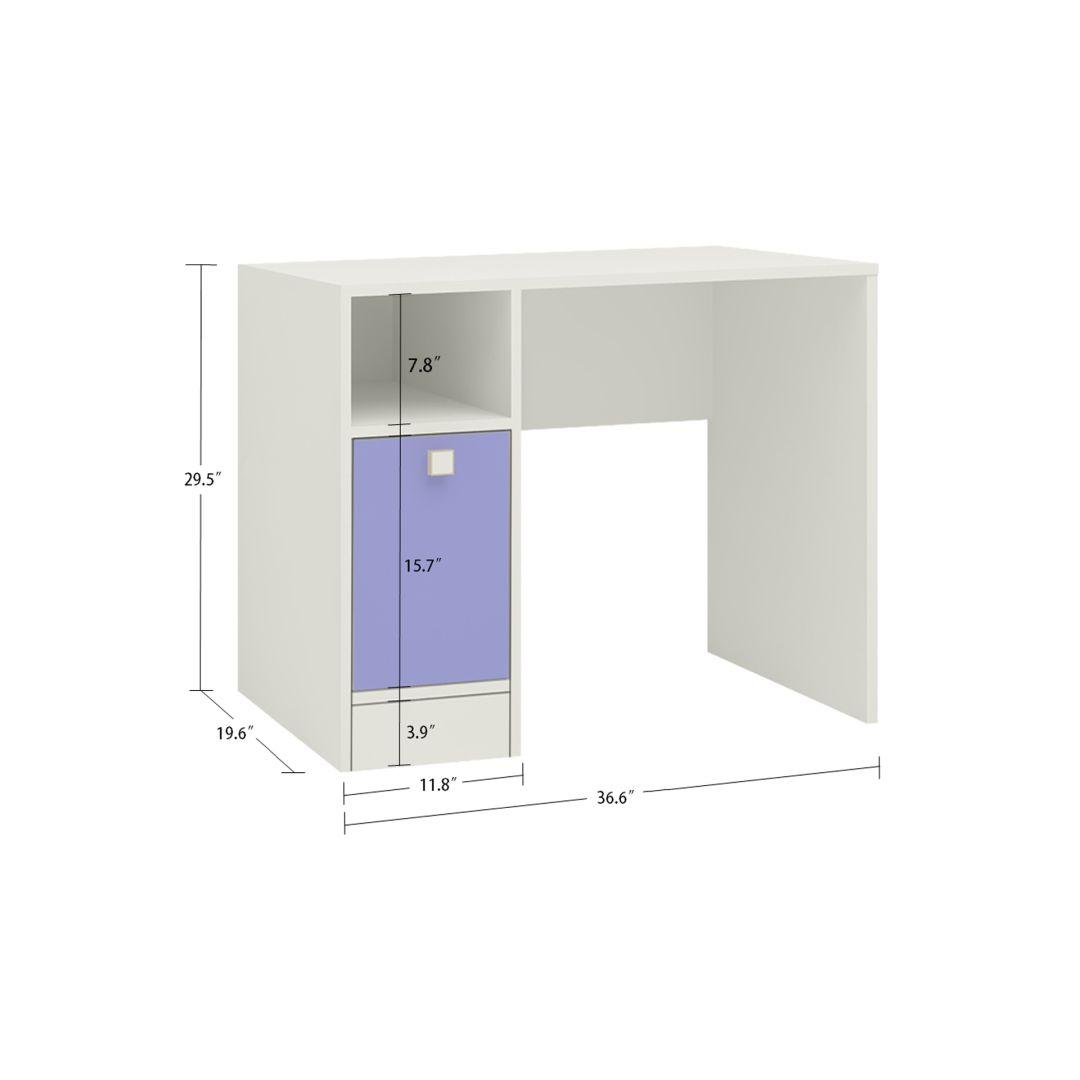Sonoma Kids Study Desk with Shuttered Cabinet and Open Shelf in Persian Lilac Colour