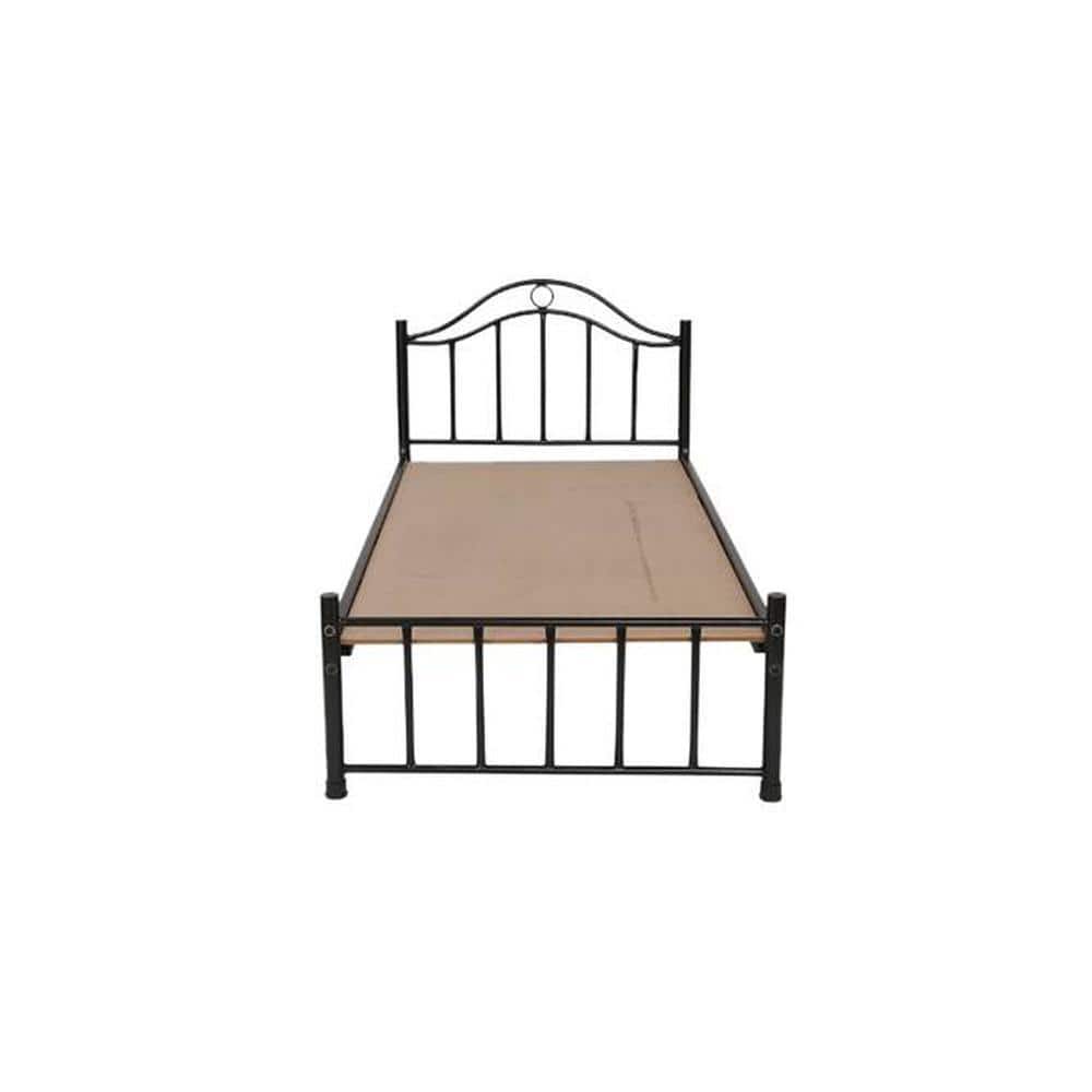 Morris Metal Single Size Non Storage Bed In Black Finish