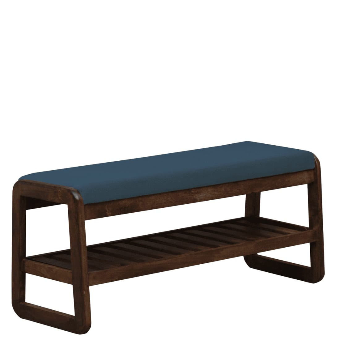 Viken Solid Wood Shoe Rack with Seating in Walnut Brown finish