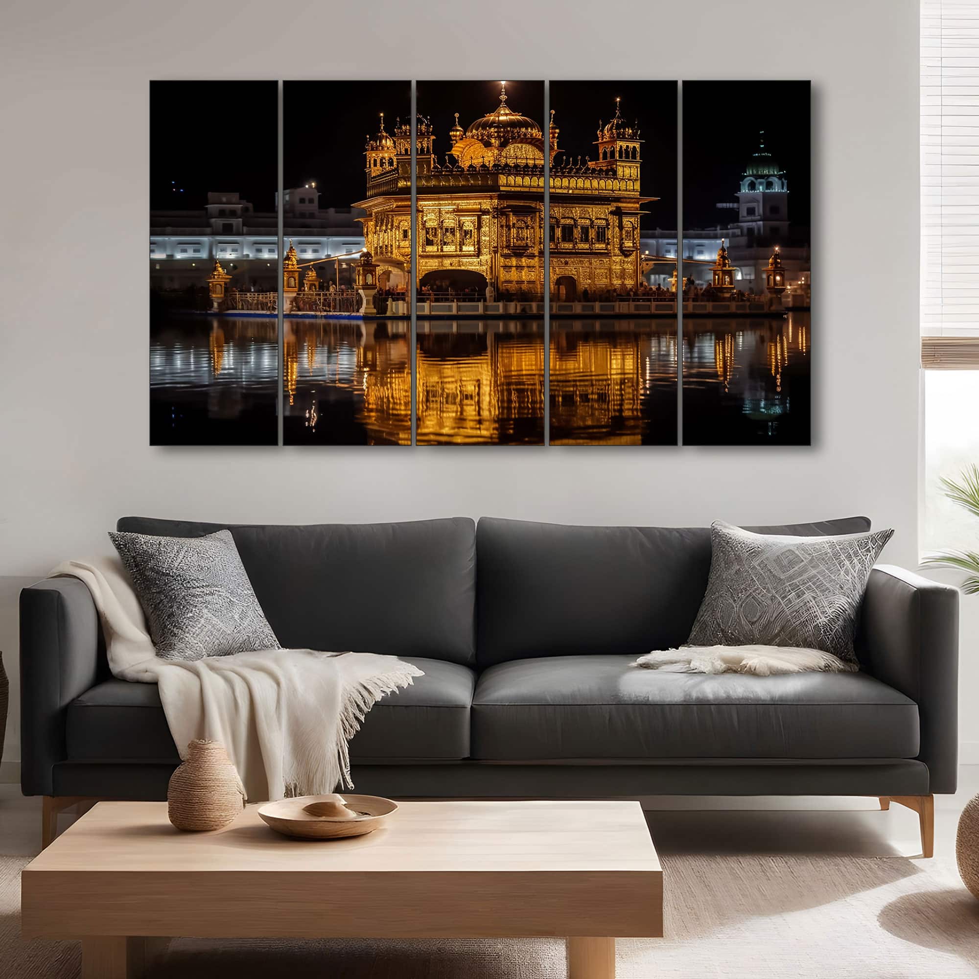 The Castle Decor Golden Temple Wall Art Painting Design 1 - The Castle Decor