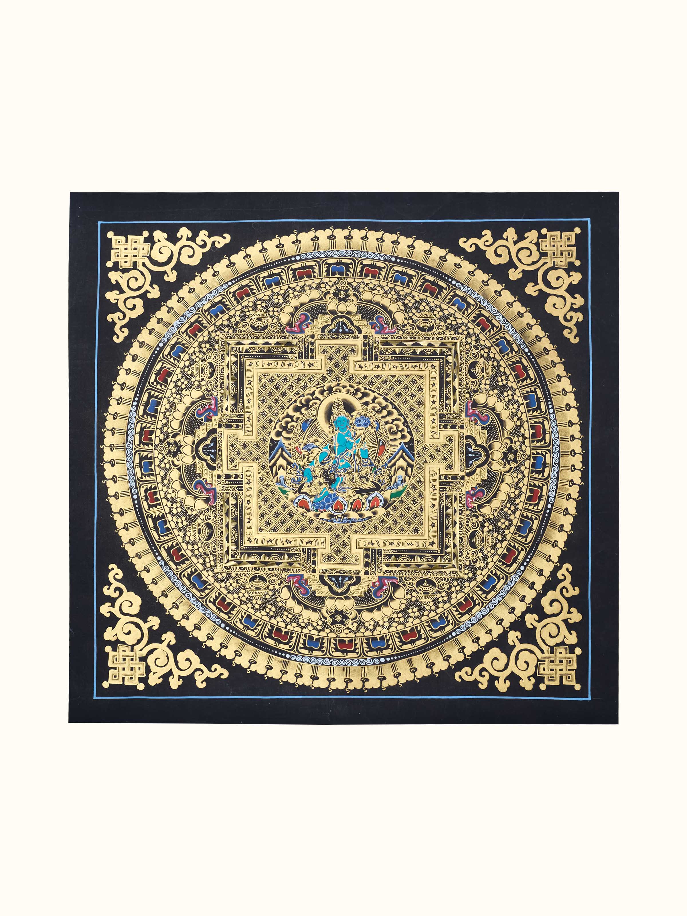 Green Tara Mantra Thangka Painting