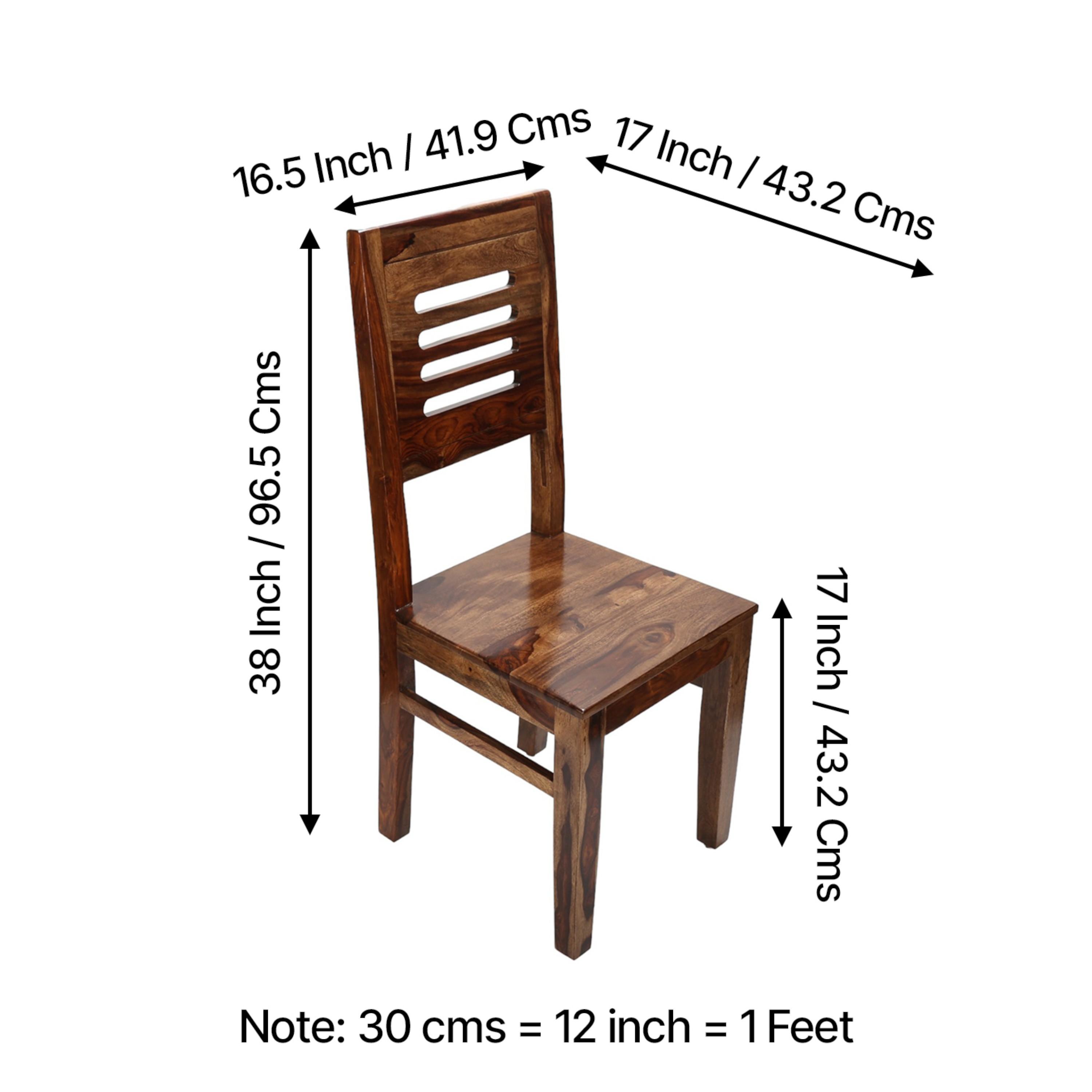 Oliver Sheesham Wood Set of 2 Dining Chairs in Teak Finish