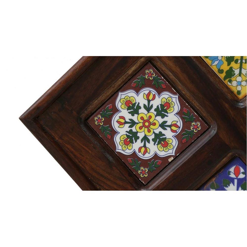 Siramika Sheesham Wood Square Wall Mirror