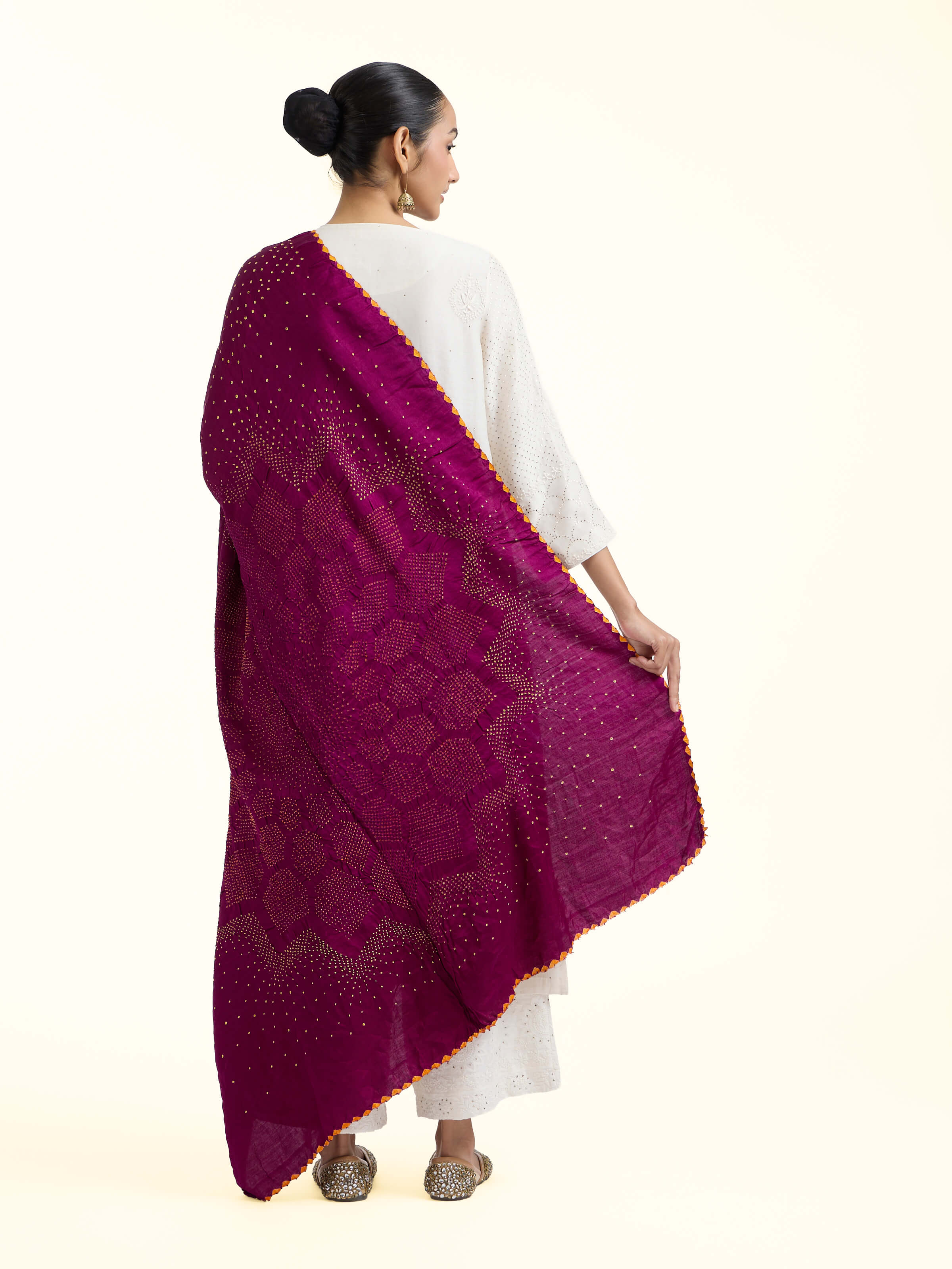 Purple Bandhani Tie & Dye Dupatta