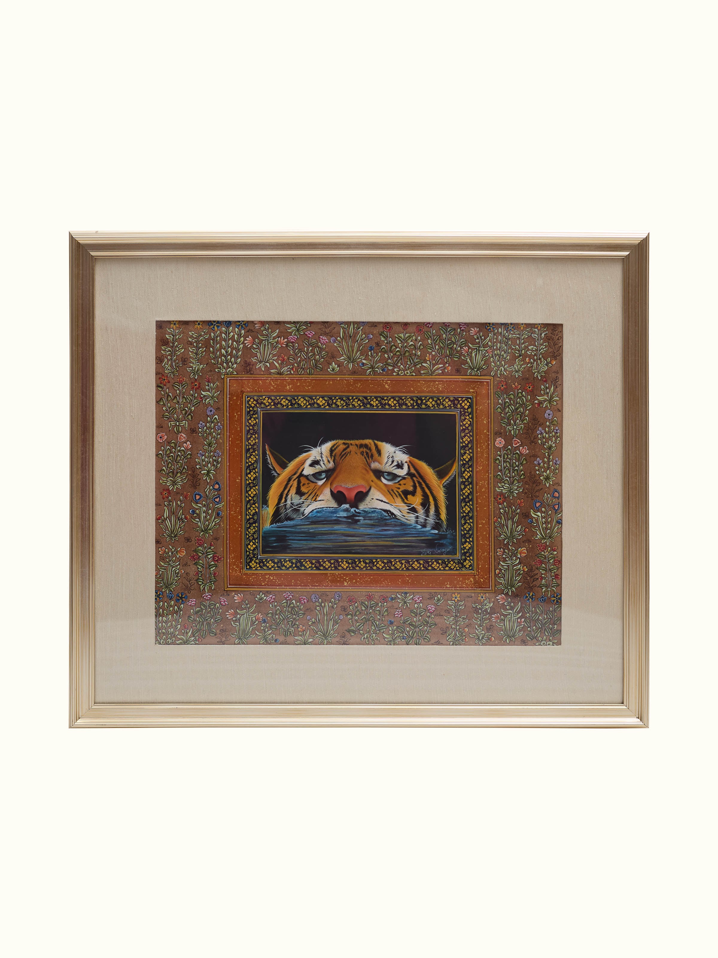 Floating Tiger Miniature Painting