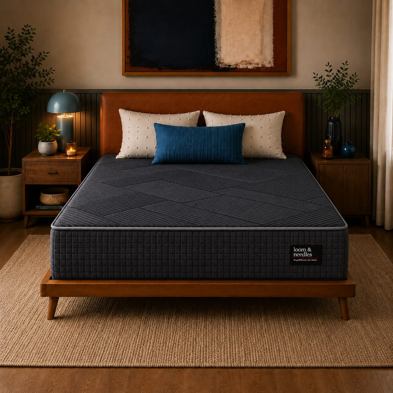 Loom and Needles Dual Comfort Pocket Spring Queen Size Orthopedic Medium Firm Mattress 78x60x6 in