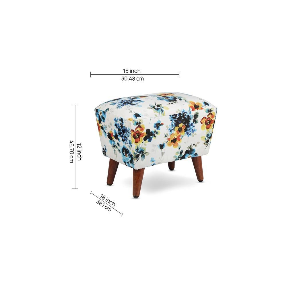 Finn Solid Wood  Ottomon in  Multicolor Colour