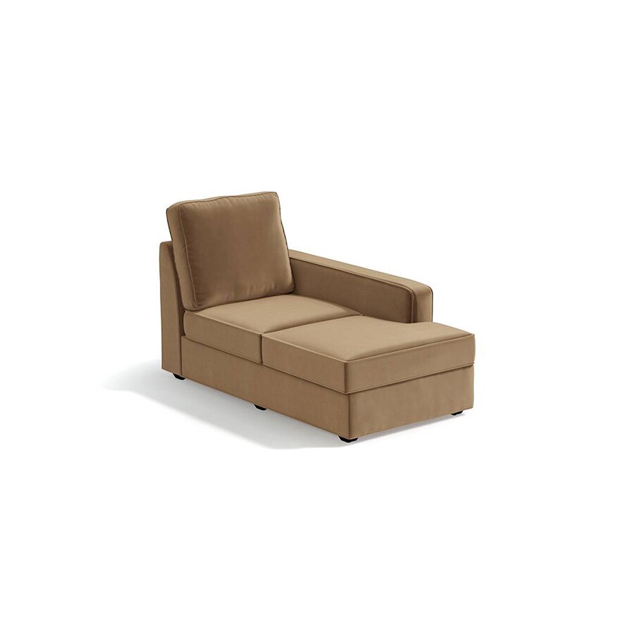 Apollo Compact Sofa (Colour : Fawn Velvet, Cushion : Hard, Back Type : High Back, Seating Capacity : Right Aligned 2 Seater + Right Aligned Chaise)
