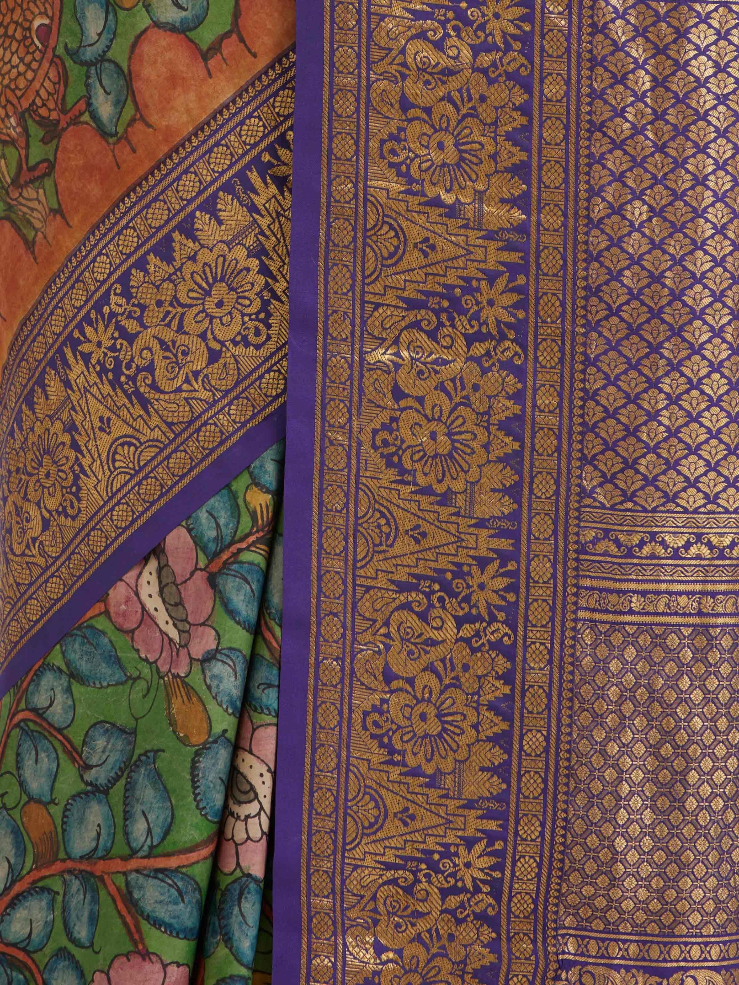 Kalamkari Kanchi Silk Saree