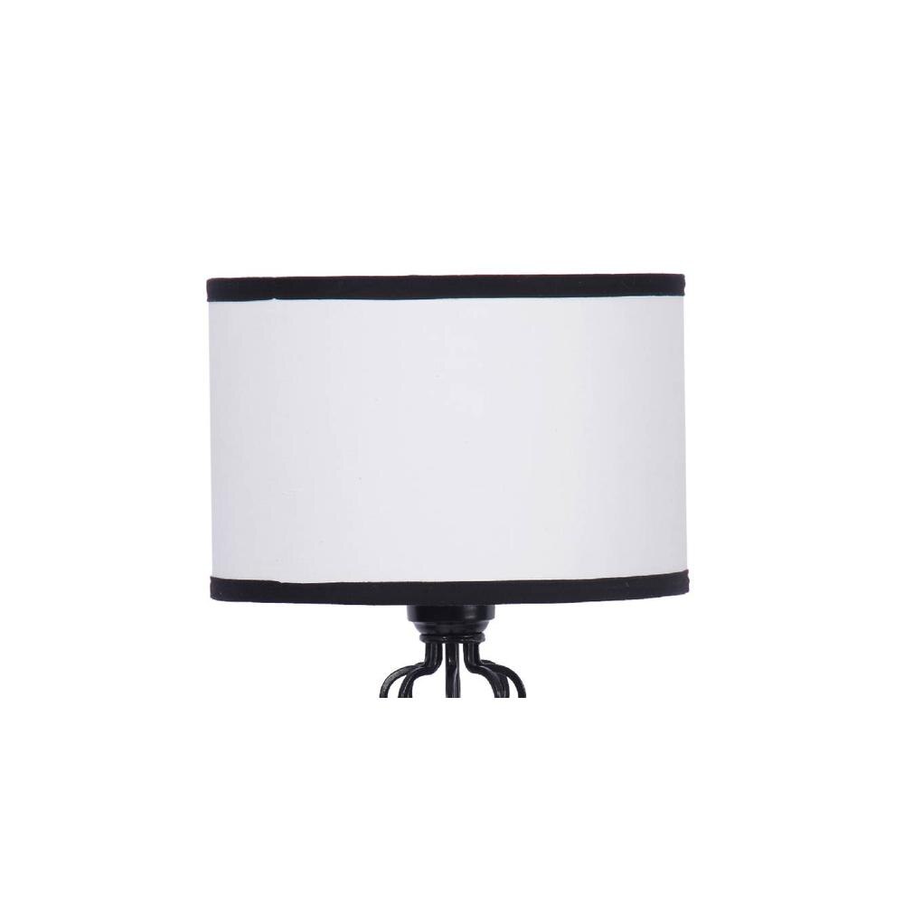 Amber Multicolour Fabric Floor Lamp with Black Iron Base