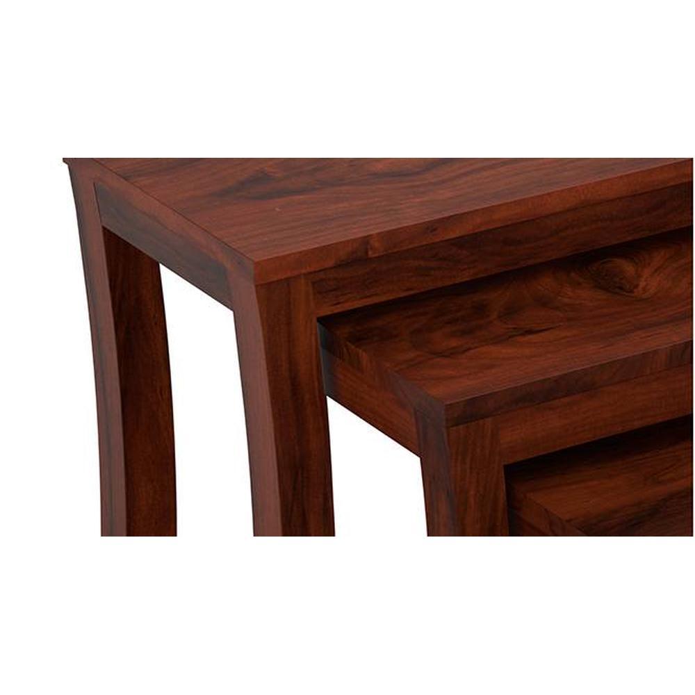 Hermes Solid Wood Side Table in  Honey Oak Finish
