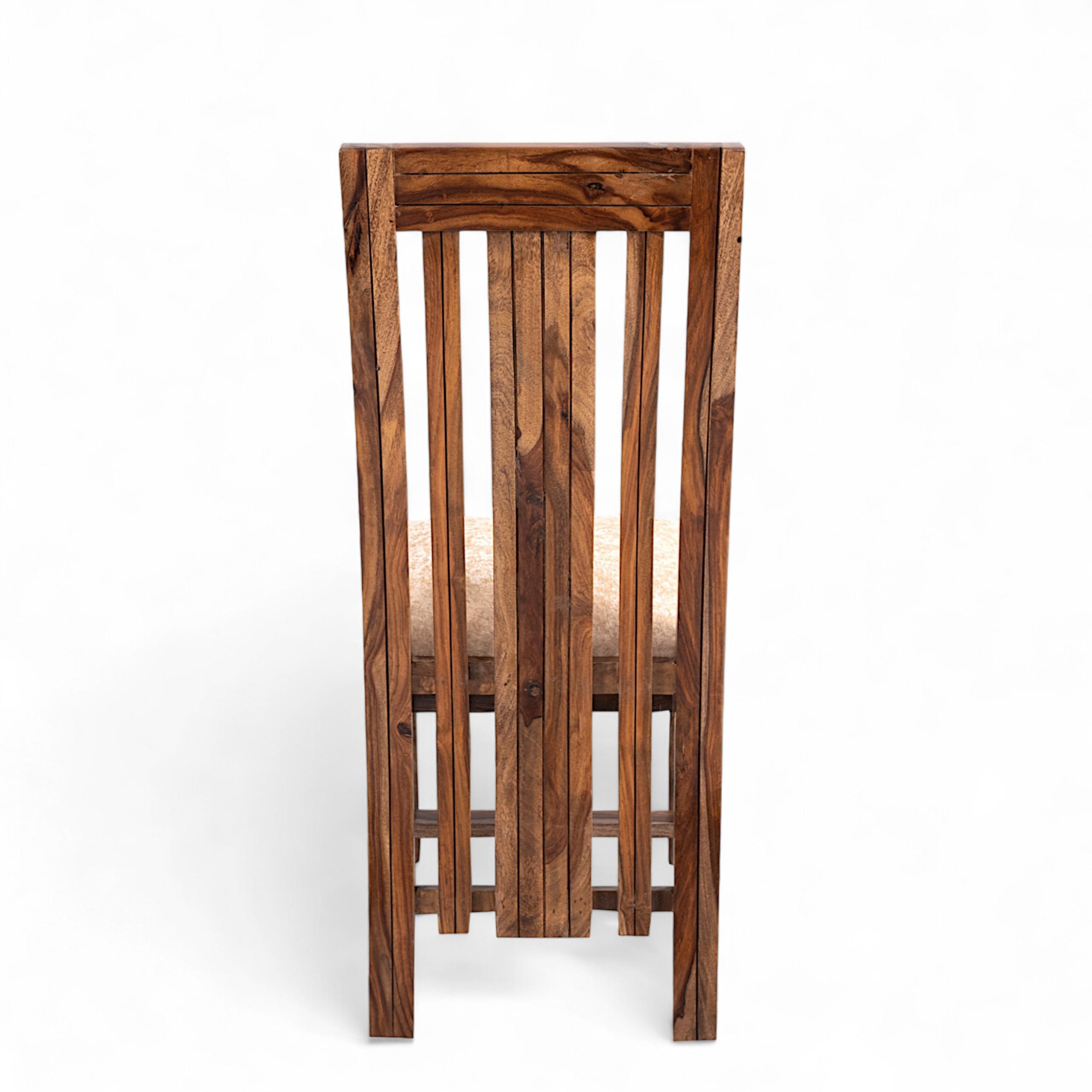 Columbus Sheesham Wood Dining Chair in Teak Finish