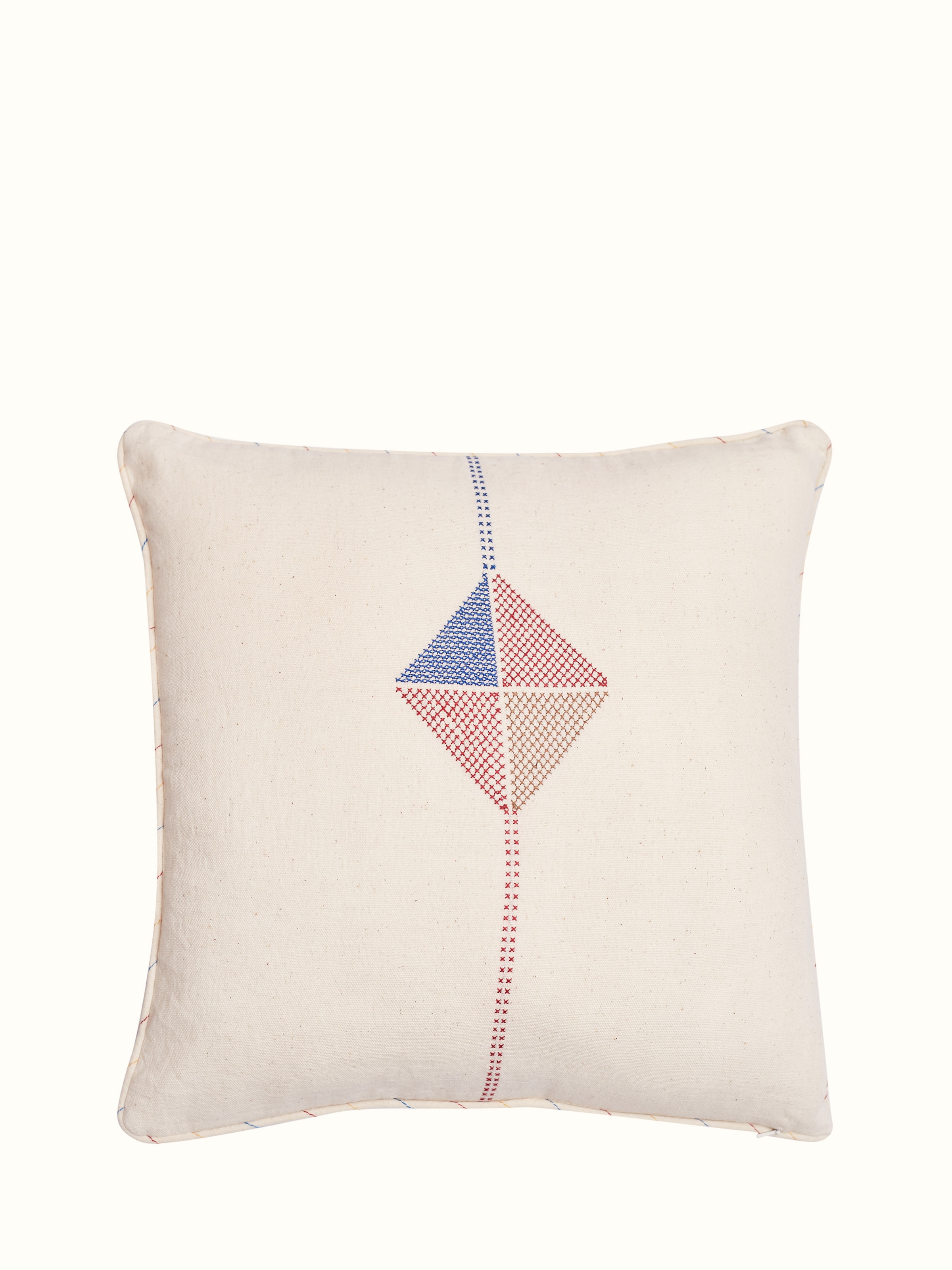 Uttarayan Hand Embroidery Kutch Jat Cotton Cushion Cover