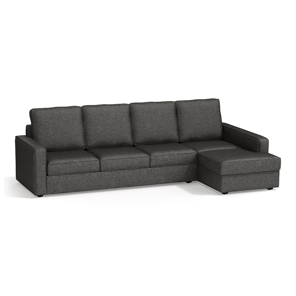 Apollo Compact Sofa (Colour : Steel, Cushion : Hard, Back Type : High Back, Seating Capacity : Right Aligned 3 Seater + Right Aligned Chaise)