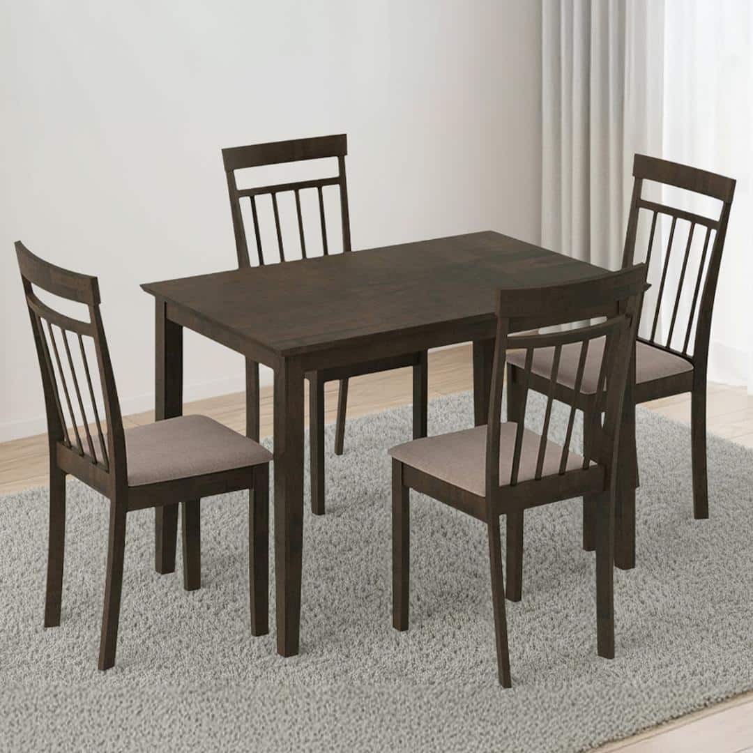 Ava 4 Seater Dining Table Set in Umber Walnut Finish