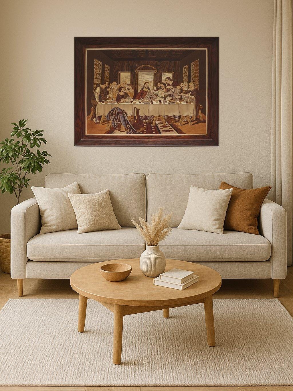Last Supper Mysore Rosewood Marquetry Wall Art