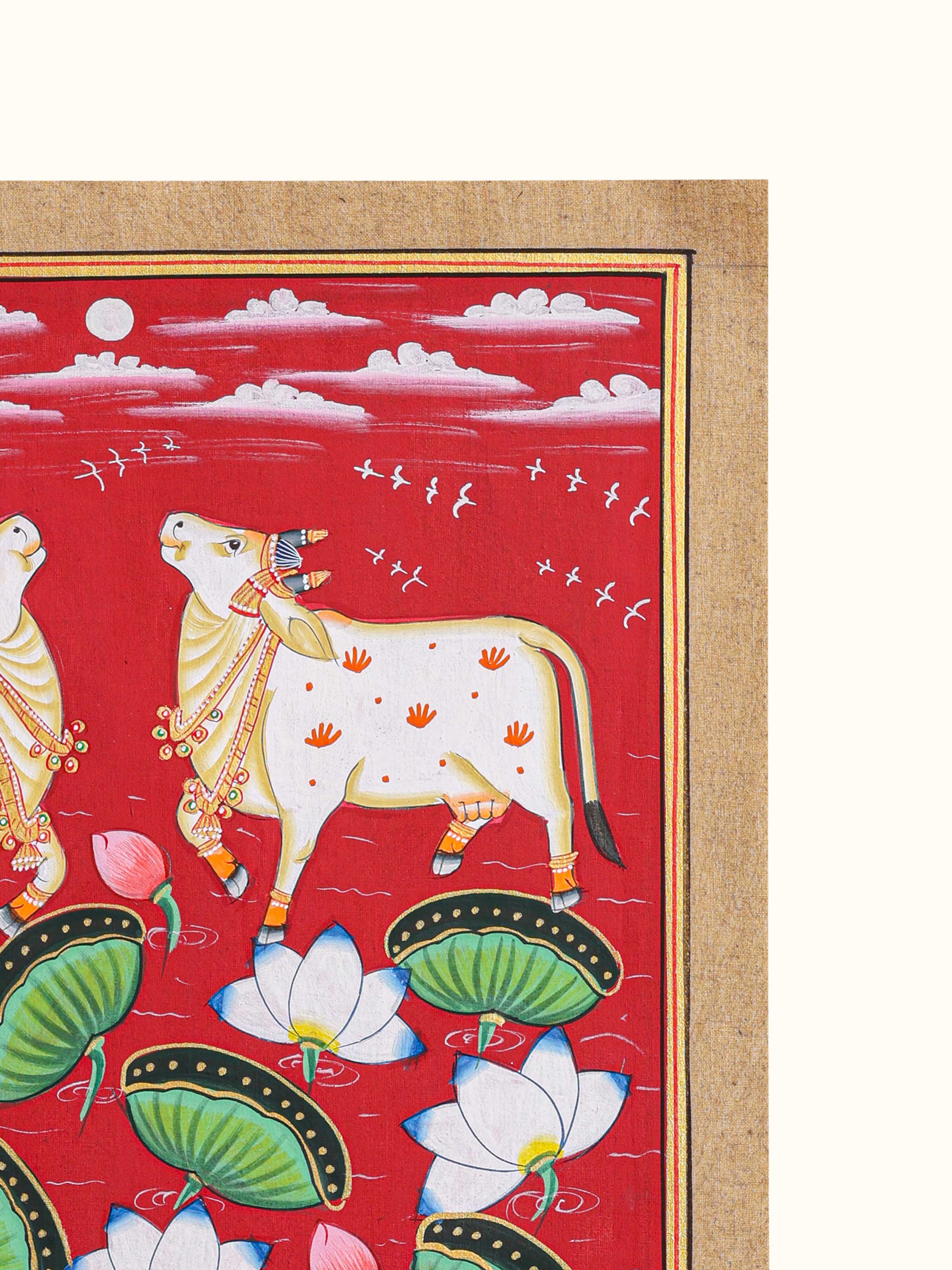 Kamal Talai Cows Pichwai Painting