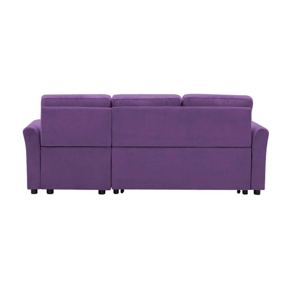 Scarlet Solid Wood Sofa cum Bed in Purple