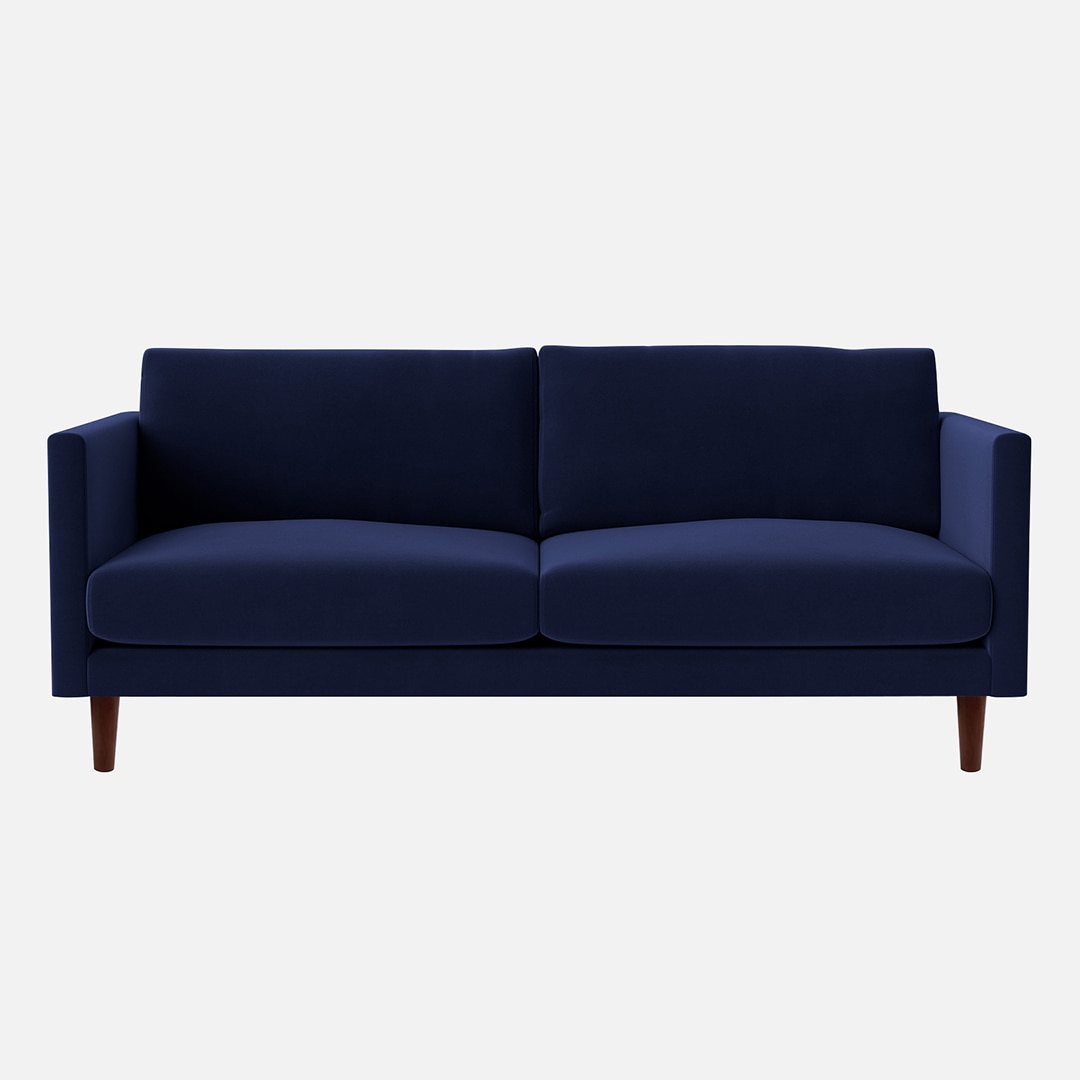 Tharoli Velvet 2 Seater Sofa Navy Blue Colour - Home Lifestylez