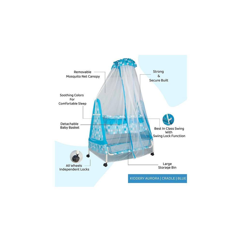 Aurora Stainless Steel Baby Cradle with Mosquito Net Airplane & Yatch