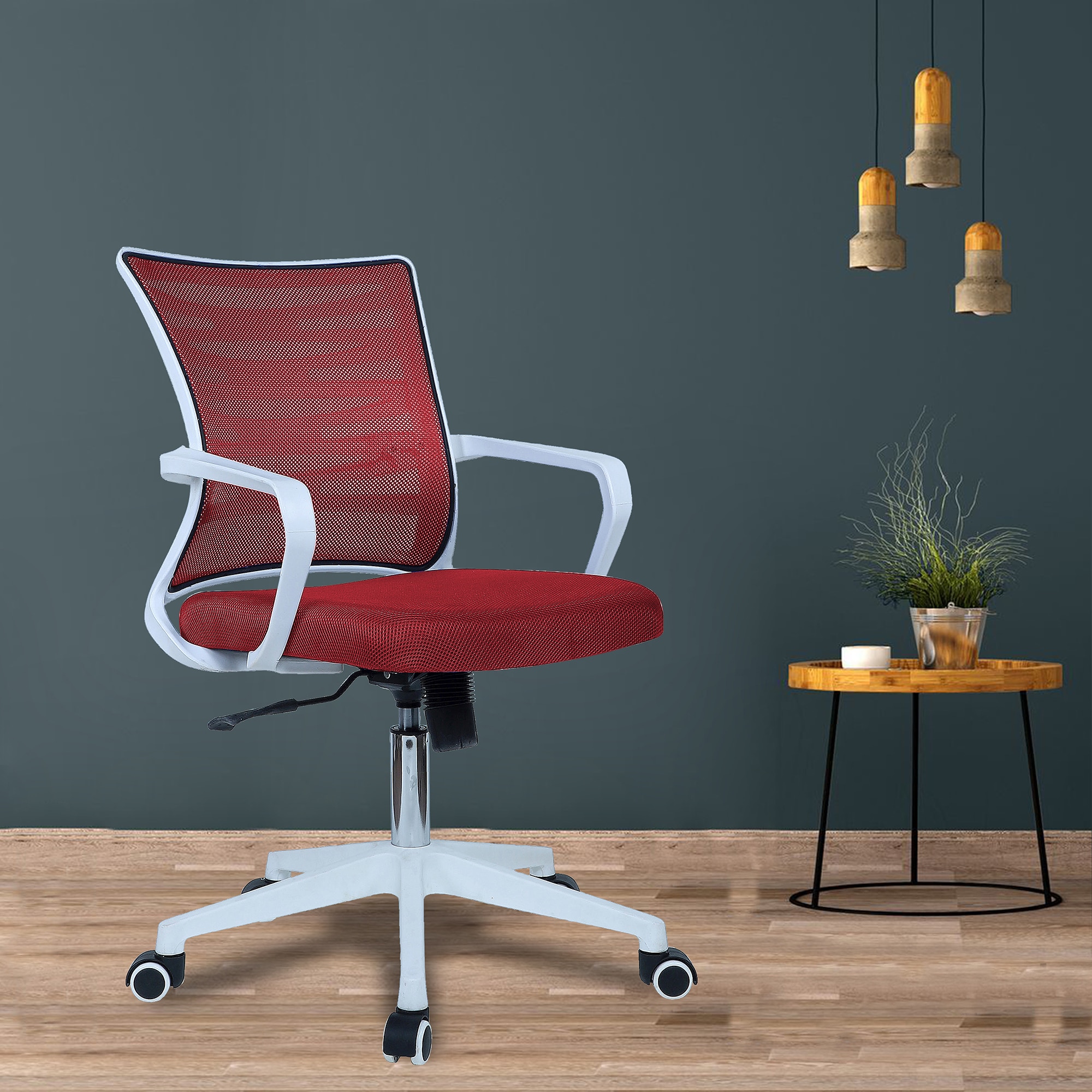 Iinea Mid Back Ergonomic Chair in Red Colour