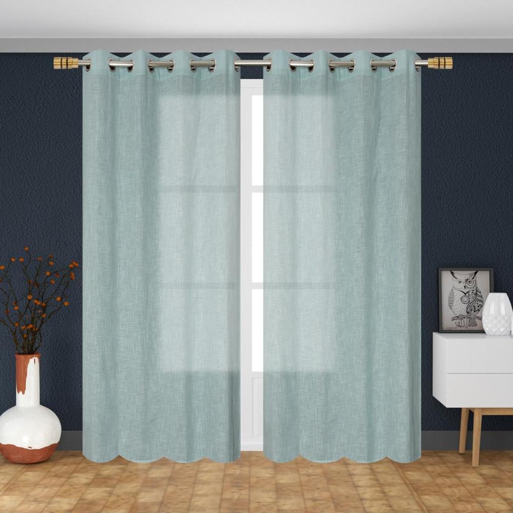 linen net Pack of 2 Sheer Door  Curtains. - Aaho Decor