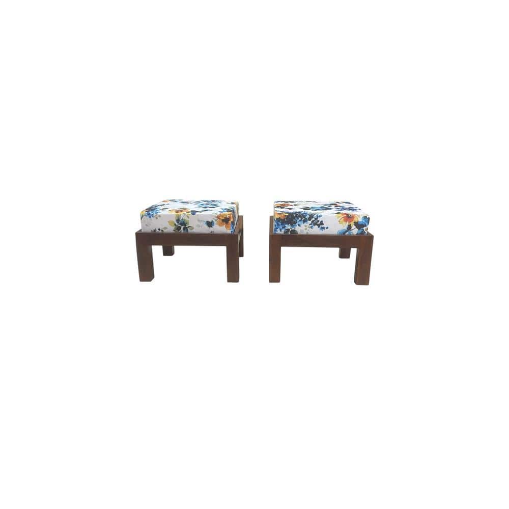 Heonar solid wood  ottoman in  provincial teak finish