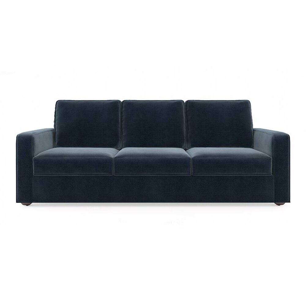 Apollo Compact Sofa Set (Colour : Sea Port Blue Velvet, Cushion : Hard, Back Type : Regular, Seater : 3+1+1)