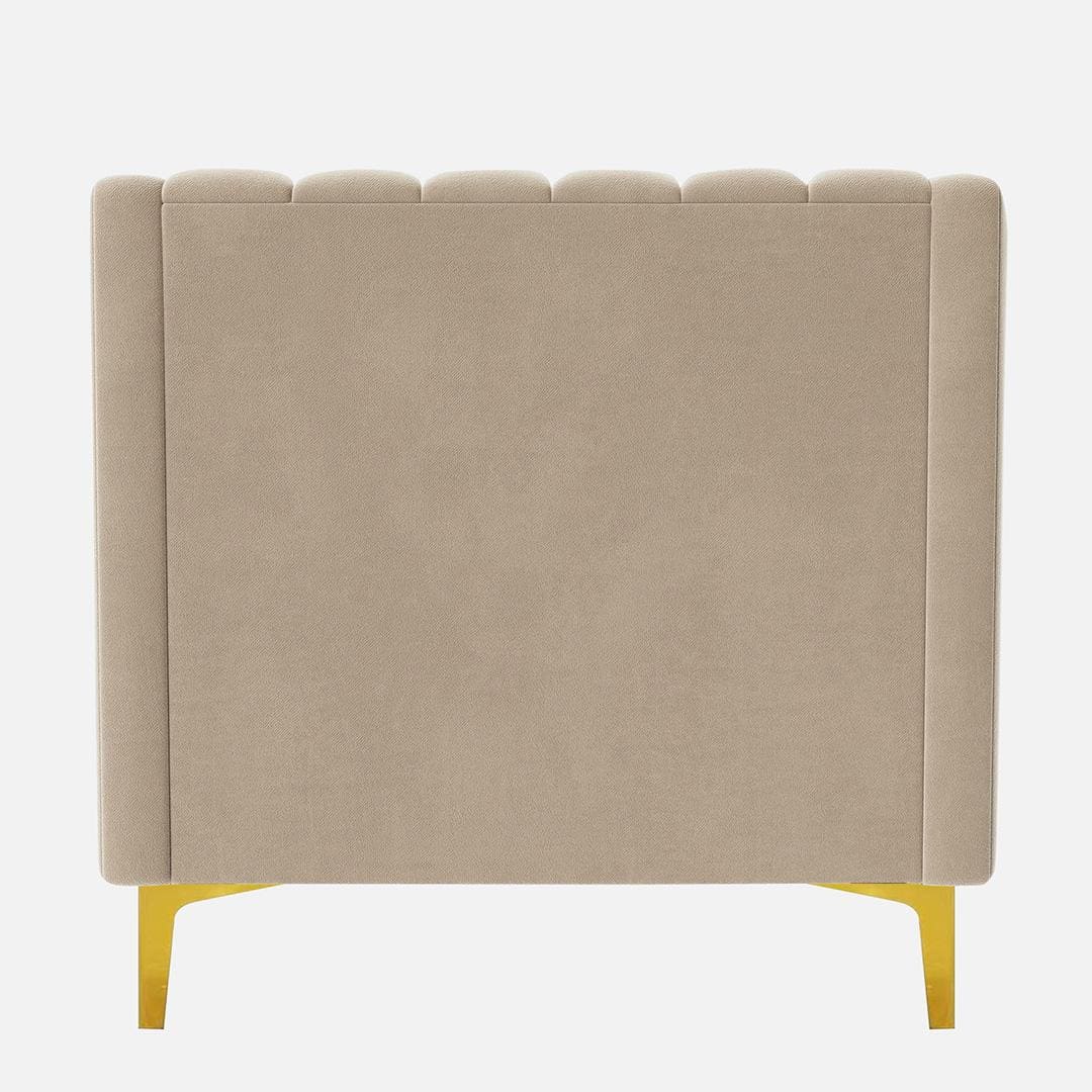 Fame Velvet 1 Seater Sofa in Cream Colour