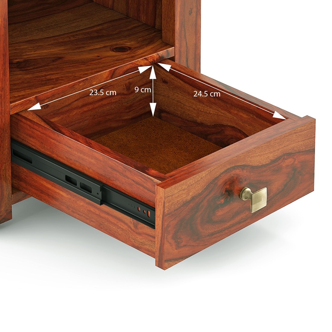 Fidora Solid Wood Bedside Table In Honey finish