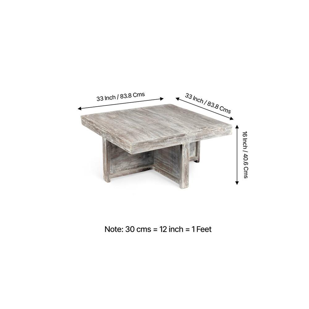 Blane Sheesham Wood Country Side Coffee Table Set With 4 Stools In Antique Multi-Colour Finish