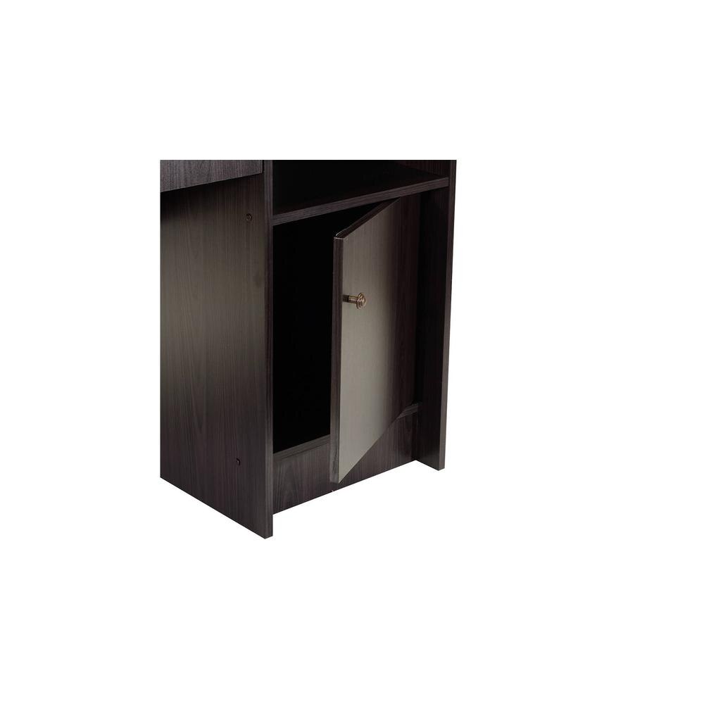 Hayao Engineered Wood Workstation with Cabinet in Wenge Finish