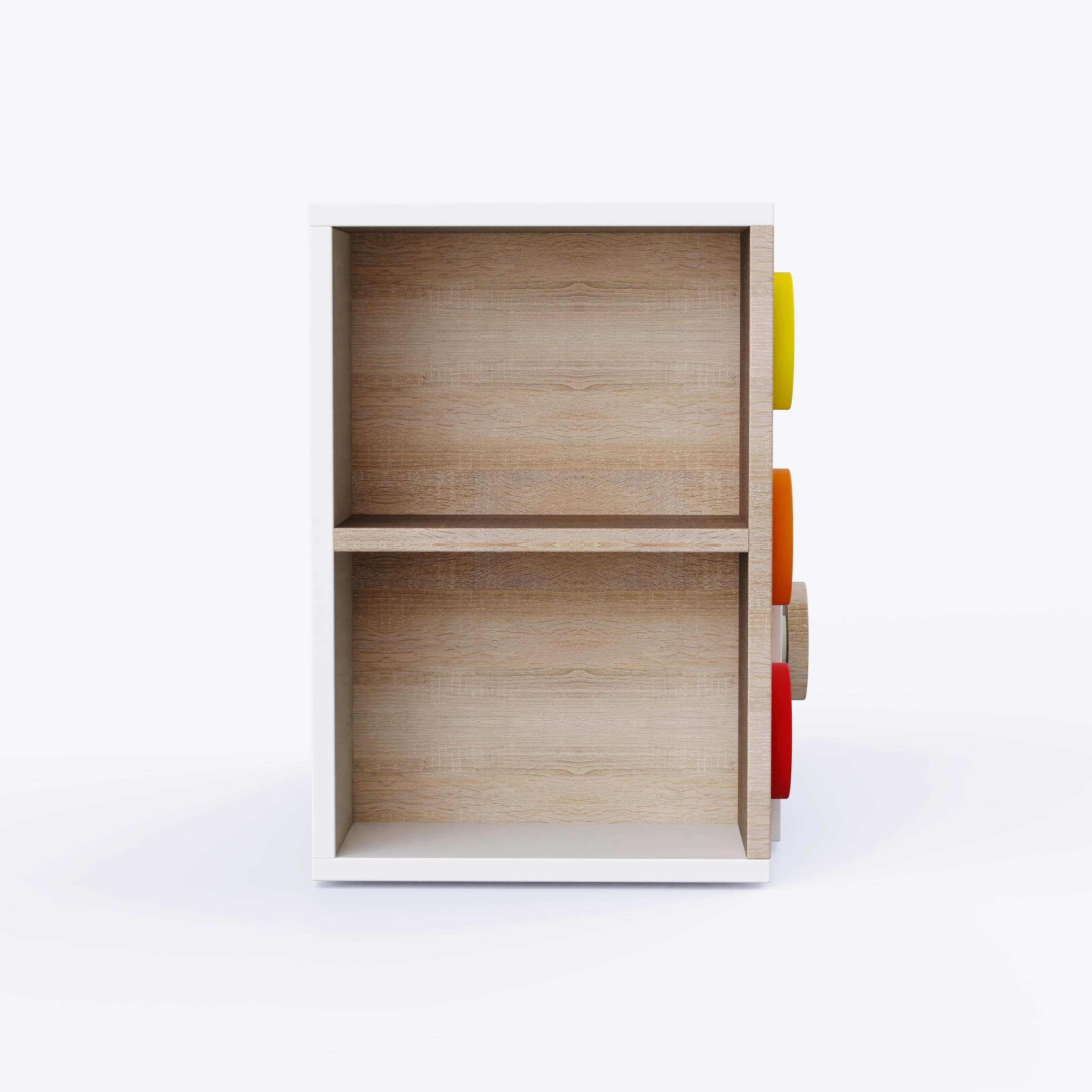 Building Blocks Storage Unit In Oak & Blue Colour