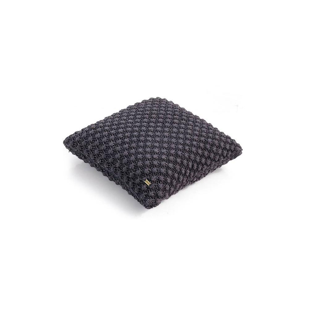 Spencer Black Solid 18X18 Inches Cotton Cushion Cover