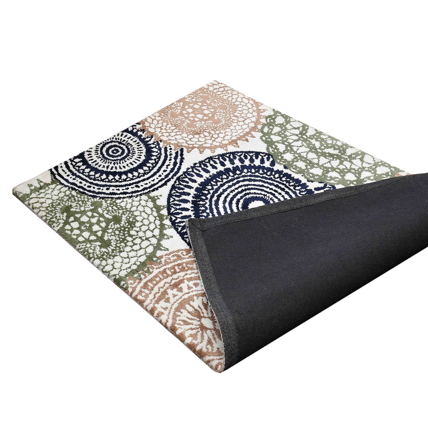 Multicolor Geometric Machine Made Polyester 2 X 5 Feet Carpet