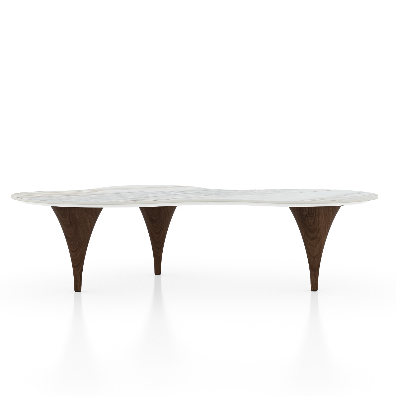Montana Metal Coffee Table In Palisandro Sintered Stone And Dark Gold Finish