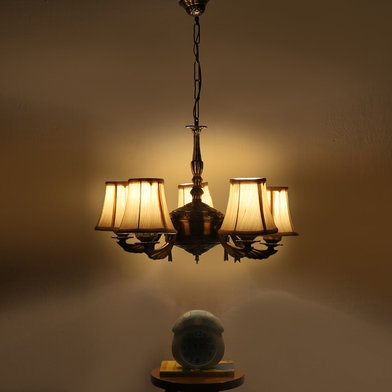 Devansh Dual Steel Metal  Wallmounted Lamp With Cotton Steel Metal  Shade