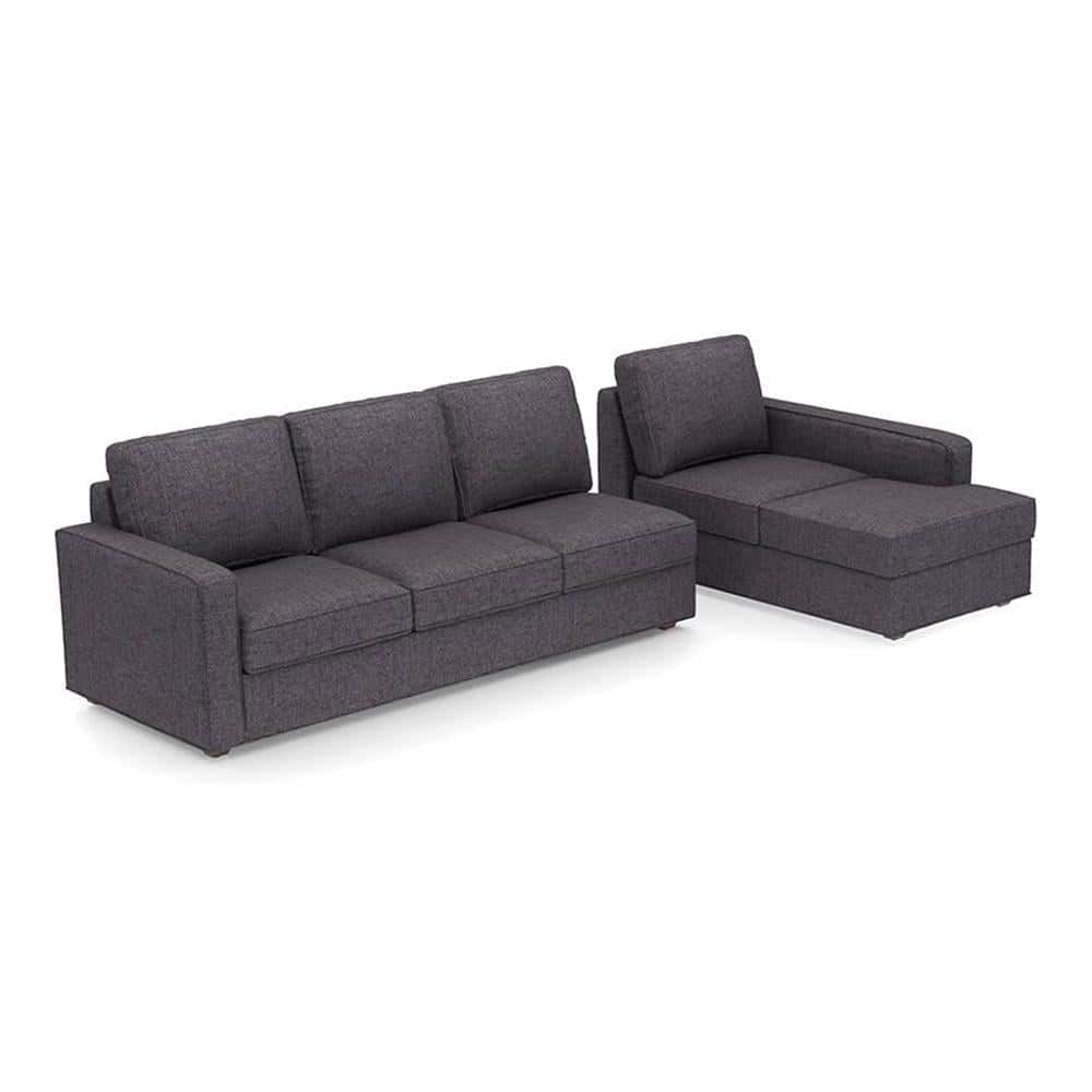 Apollo Compact Sofa (Colour : Steel, Cushion : Soft, Back Type : Regular, Seating Capacity : Right Aligned 3 Seater + Right Aligned Chaise)