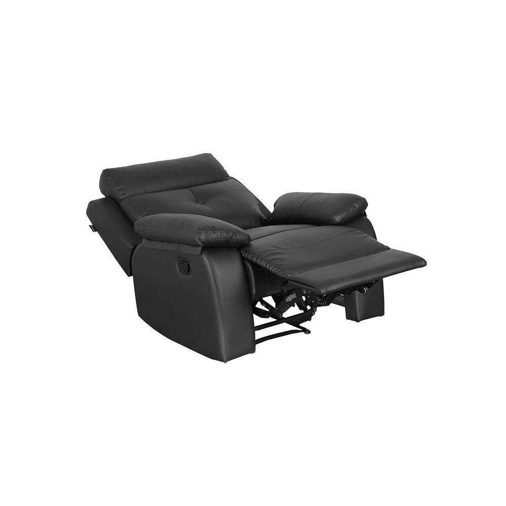 Ohio Leatherette One Seater Manual Recliner in Black Colour