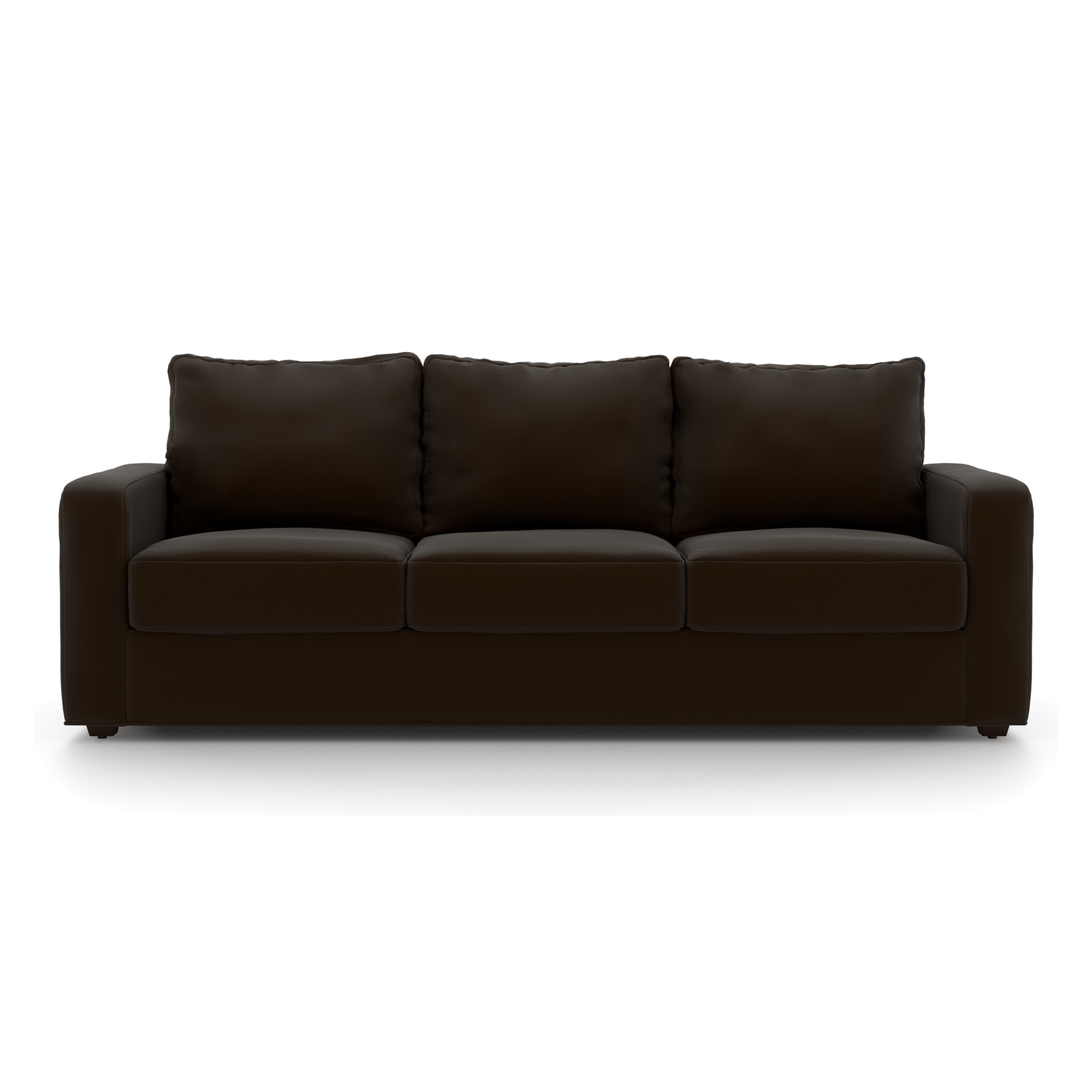 Apollo 3 Seater Leatherette Sofa in Chocolate Colour - Urban Ladder