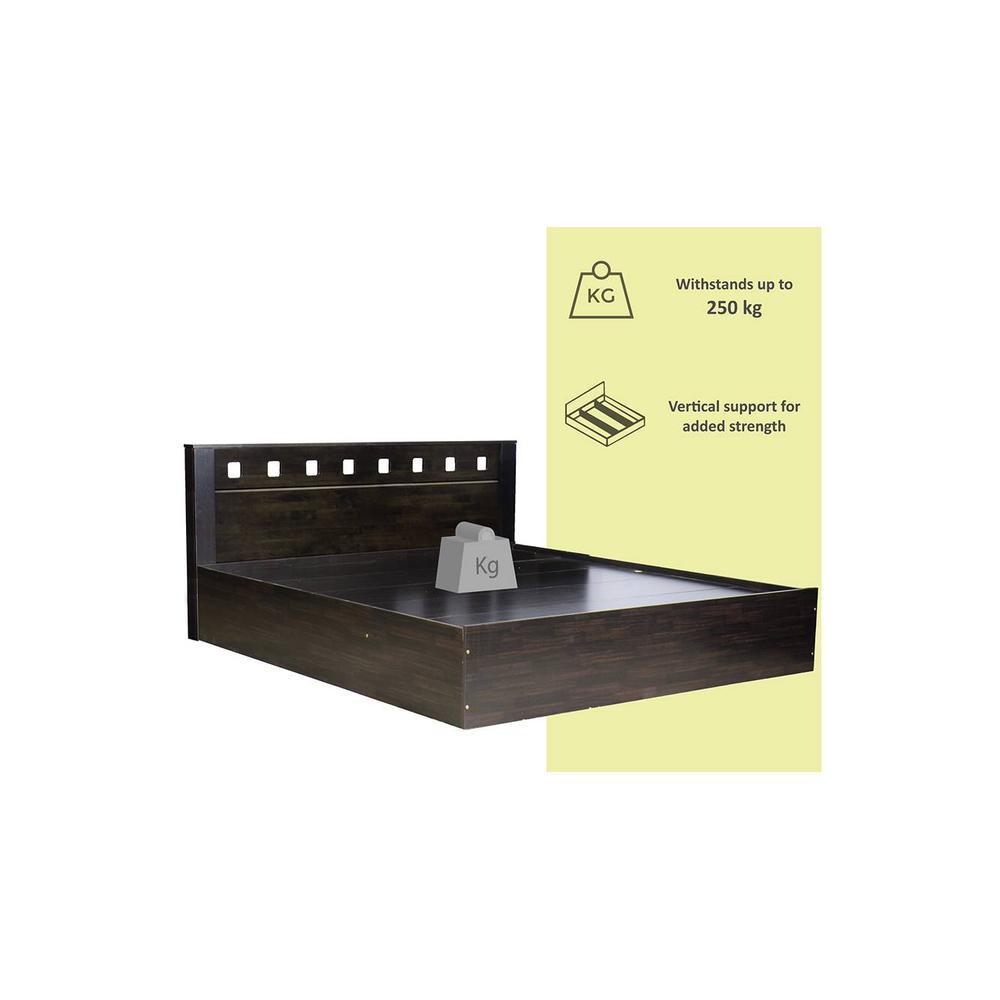 Erinnyes Solid Wood King Size Drawer Storage Bed In Melamine Finish