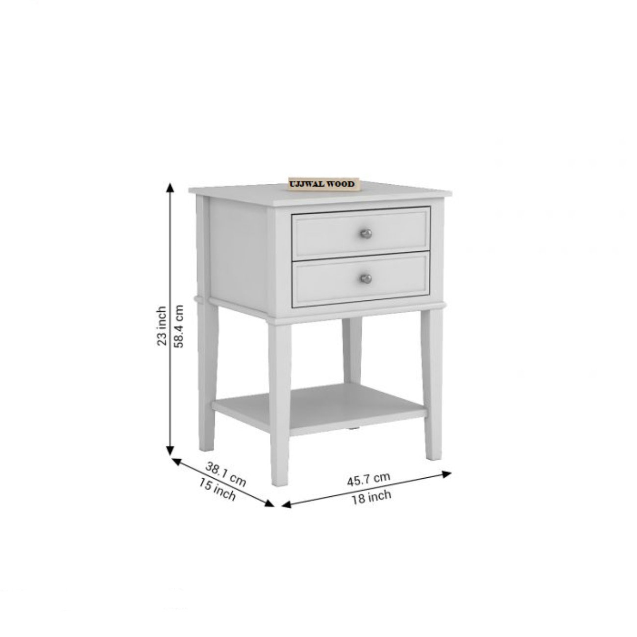 Anton Mango Wood Side and End Table (White Finish)