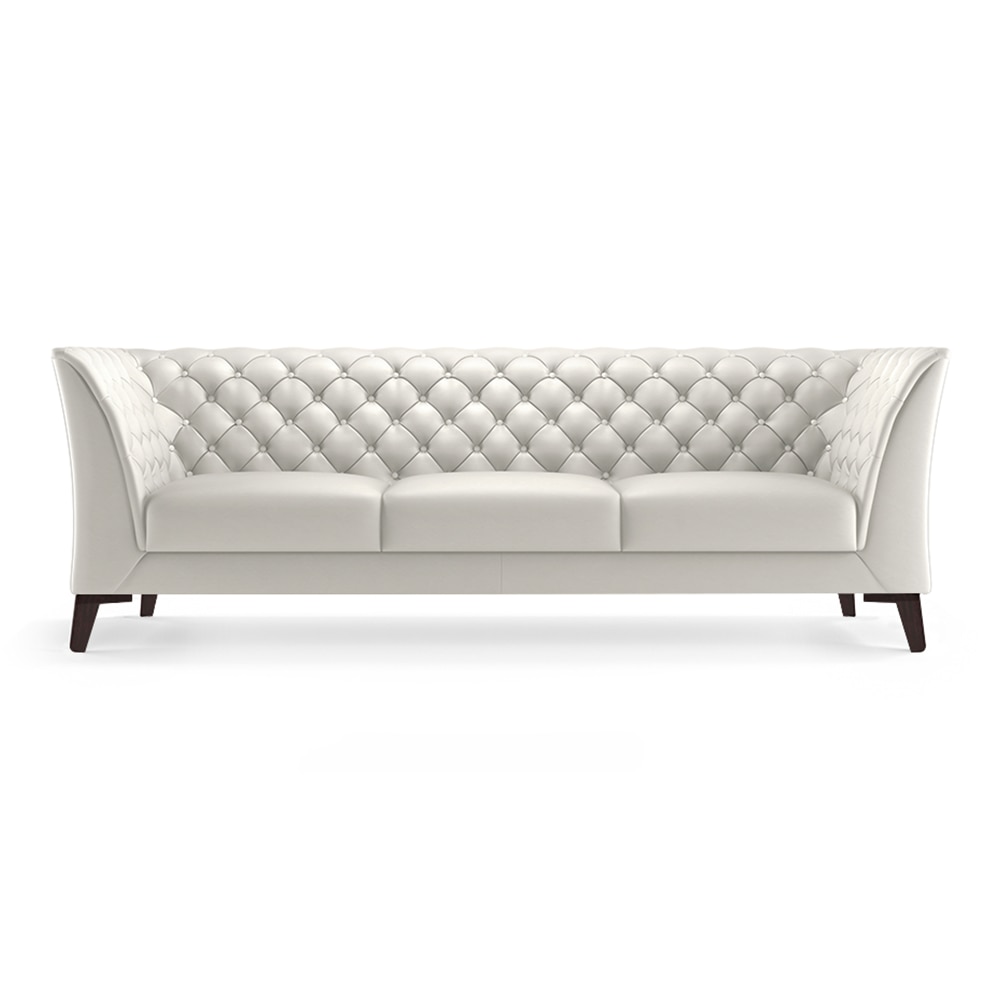 Weston 3 Seater Half Leather Sofa in White Colour