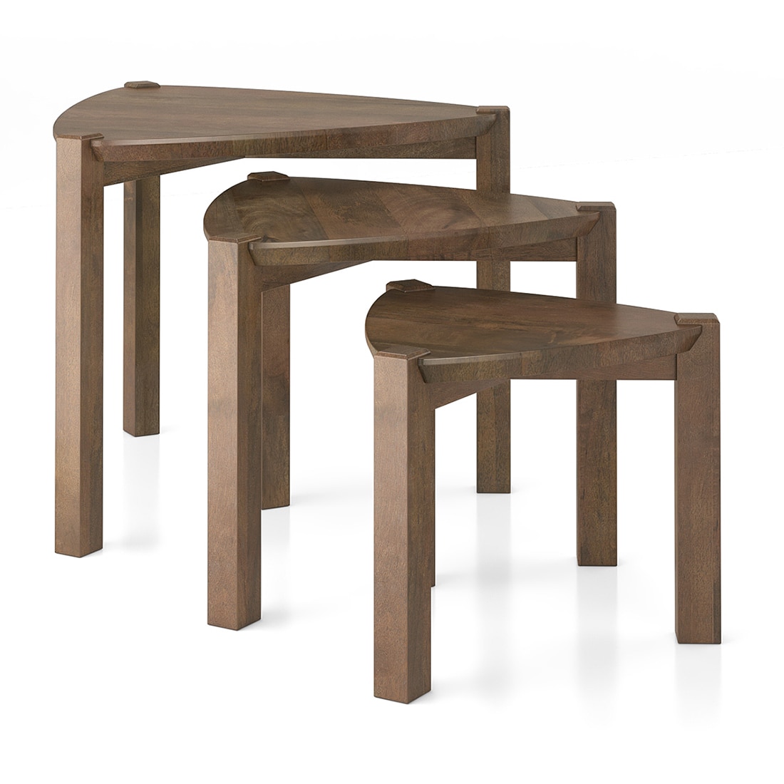Clapton Nested Table Set of 3 in Finish Danish Walnut