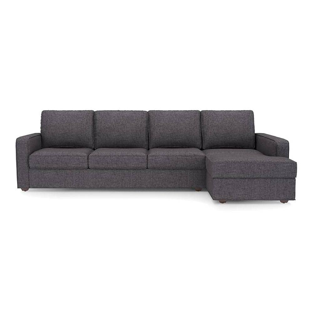 Apollo Sofa (Colour : Steel, Cushion : Hard, Back Type : Regular, Seating Capacity : Right Aligned 3 Seater + Right Aligned Chaise + Ottoman)