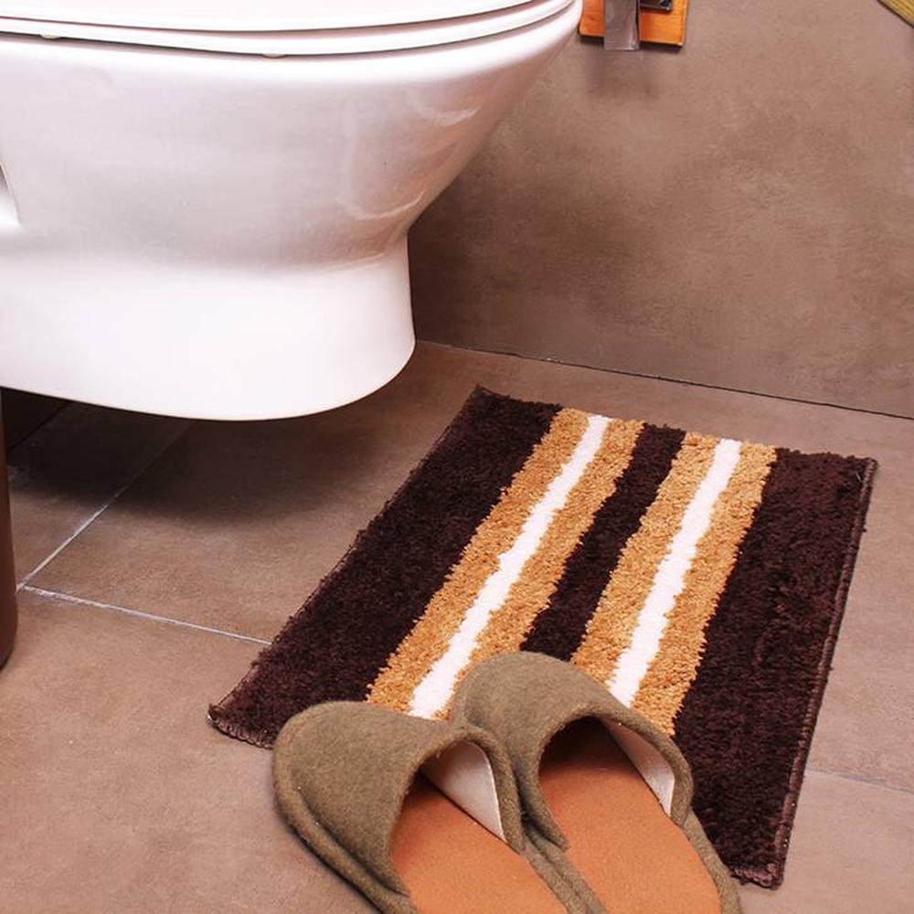 Lilianna Multicolor Solid Natural Fiber 23x15 inches Anti-Skid Bath Mat - Luxe Home International