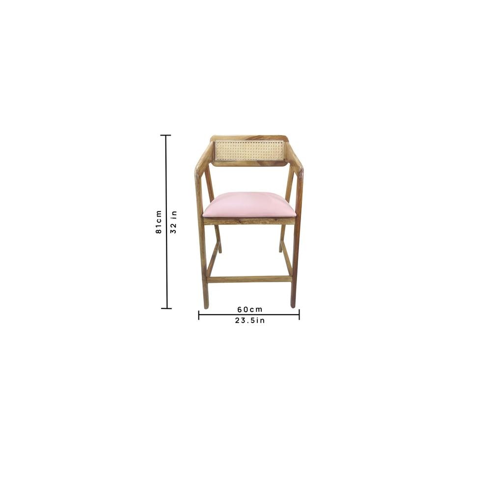 Adikia Solid Wood Lounge Chair In Pink Colour