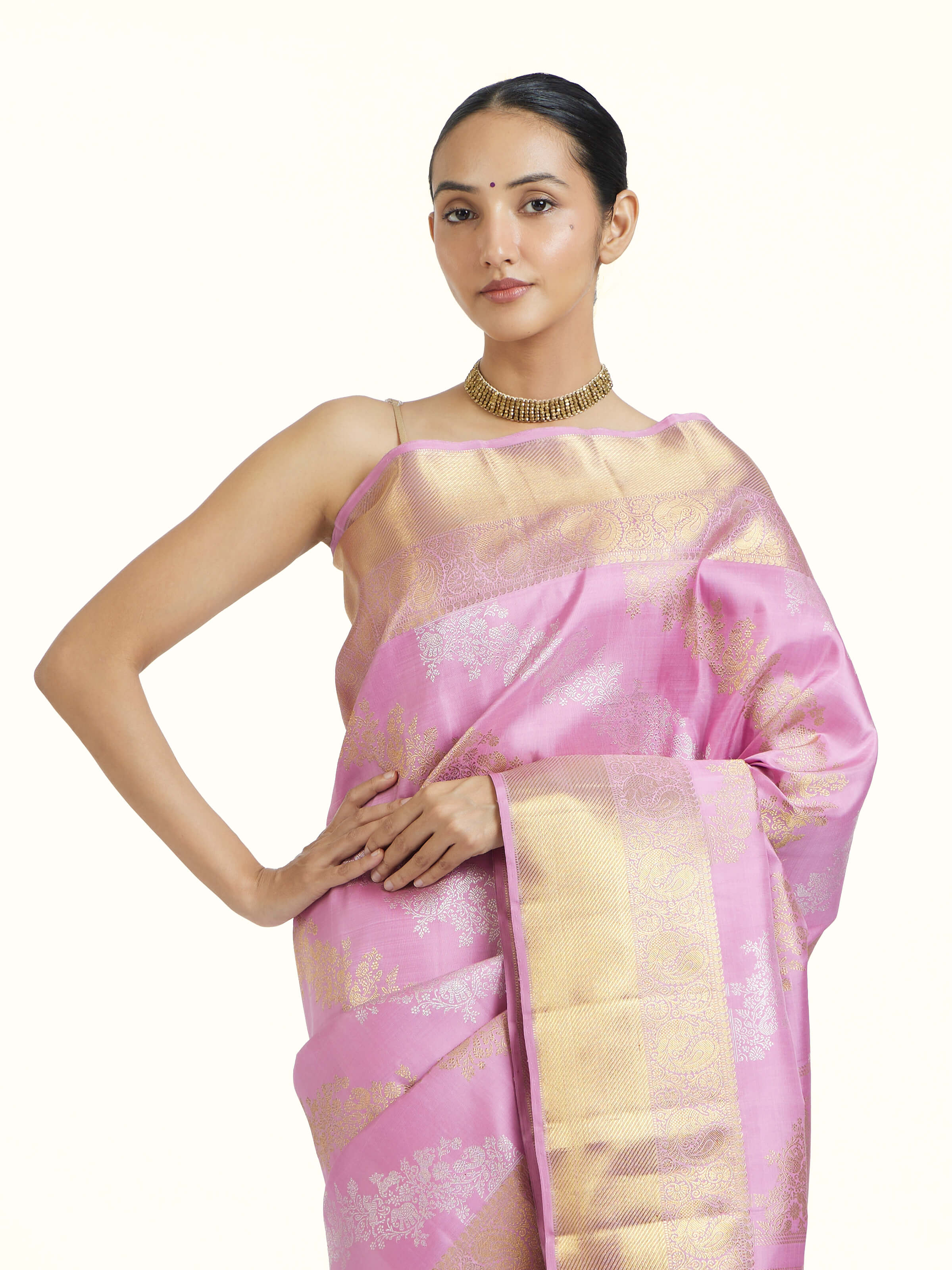 Indigo Kancheepuram Silk Zari Saree