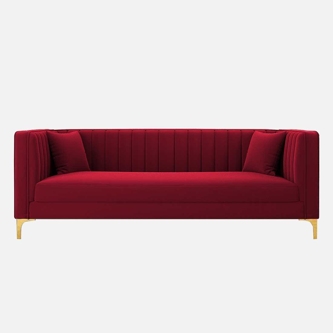 Tuxedo Fabric Sofa (Red)